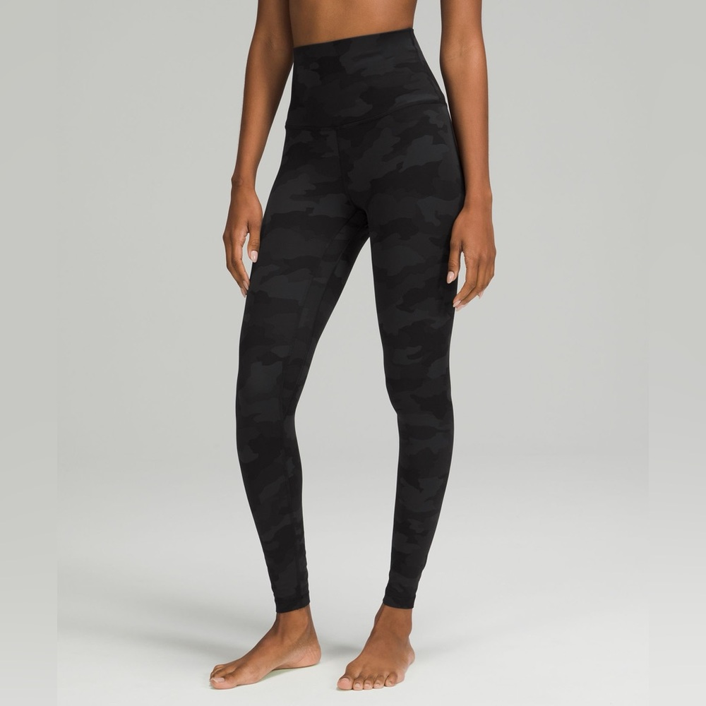 Lulu Lemon Align High Rise black camo leggings